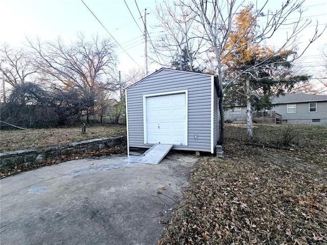 view of garage