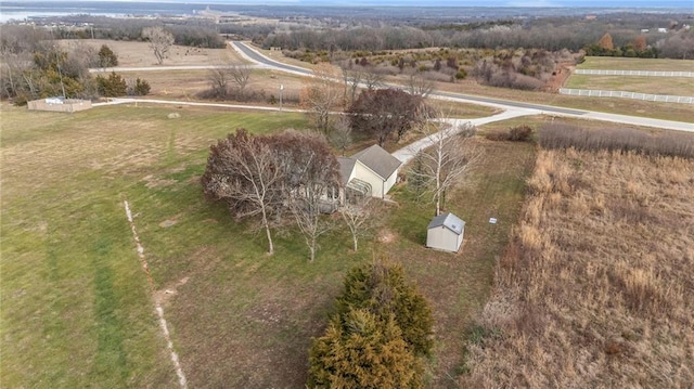 aerial view with a rural view