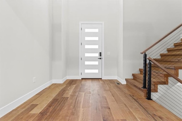 foyer entrance featuring light hardwood / wood-style flooring