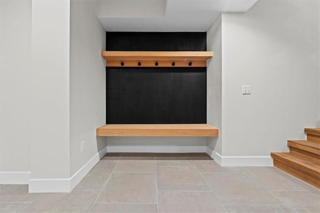 mudroom featuring light tile patterned floors