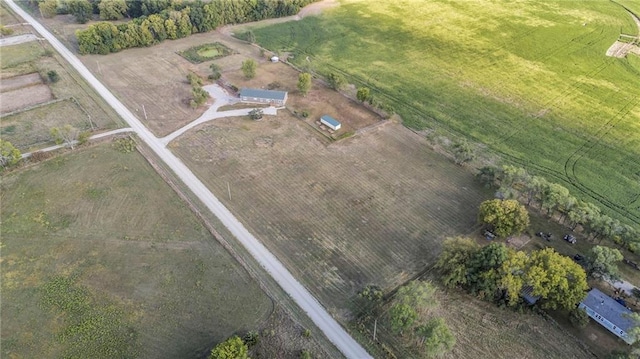 bird's eye view with a rural view