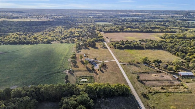 aerial view featuring a rural view