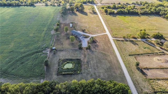 bird's eye view with a rural view