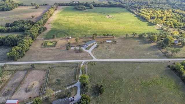 drone / aerial view with a rural view