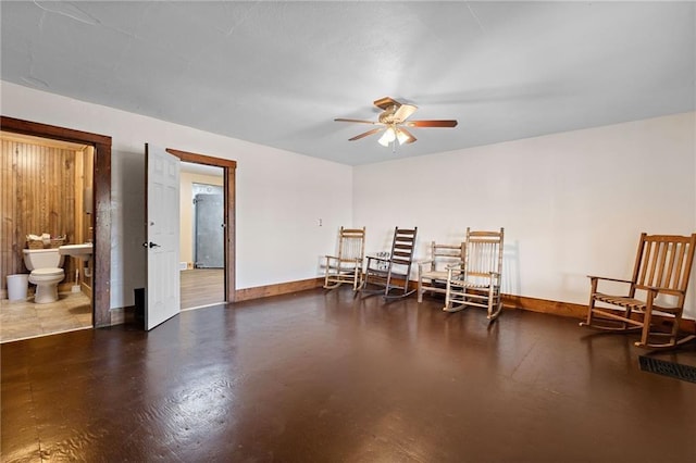 121 W US Highway 40, Odessa, MO 64076 - misc room featuring ceiling fan and concrete floors