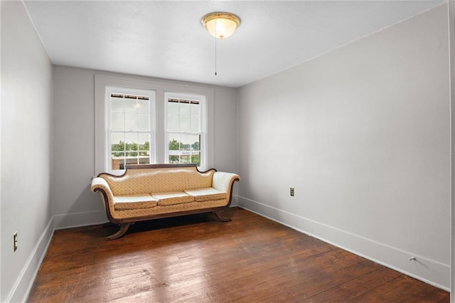 sitting room featuring dark hardwood / wood-style floors