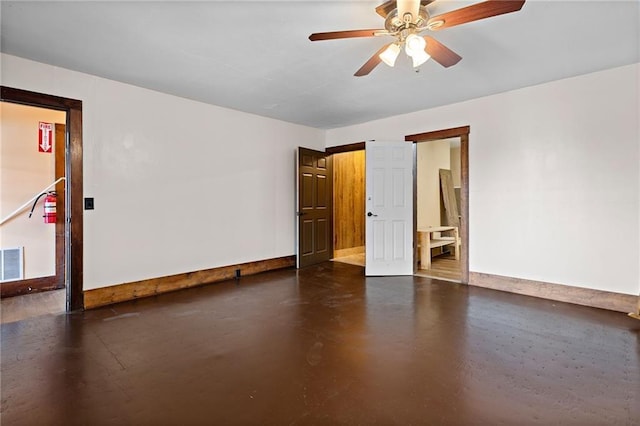 spare room featuring ceiling fan