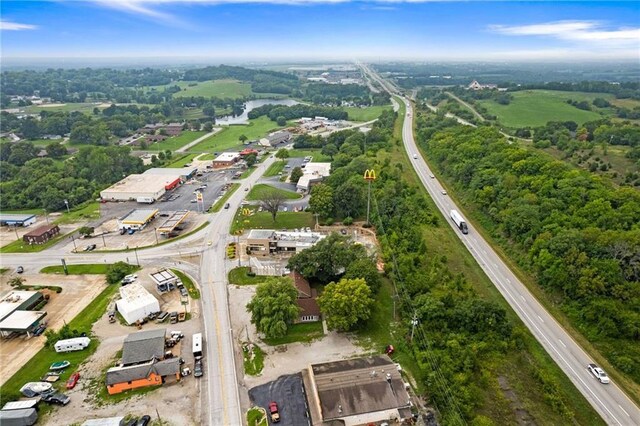 121 W US Highway 40, Odessa, MO 64076 - aerial overview of property's location featuring a highway