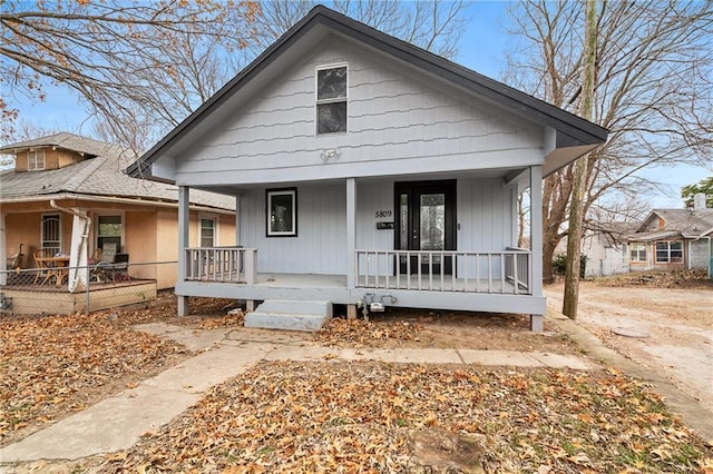 bungalow-style home with covered porch