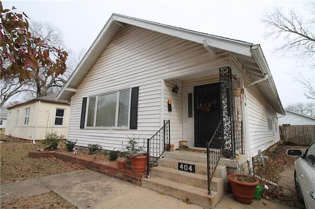 view of bungalow