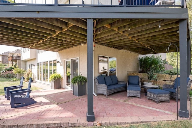 view of patio with an outdoor living space