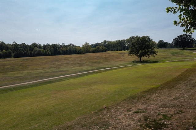 view of property's community with a lawn