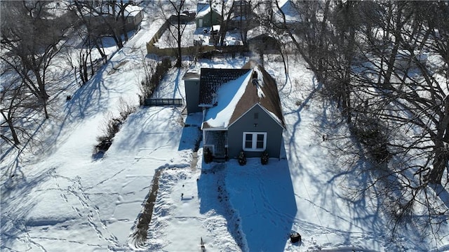 view of snowy aerial view