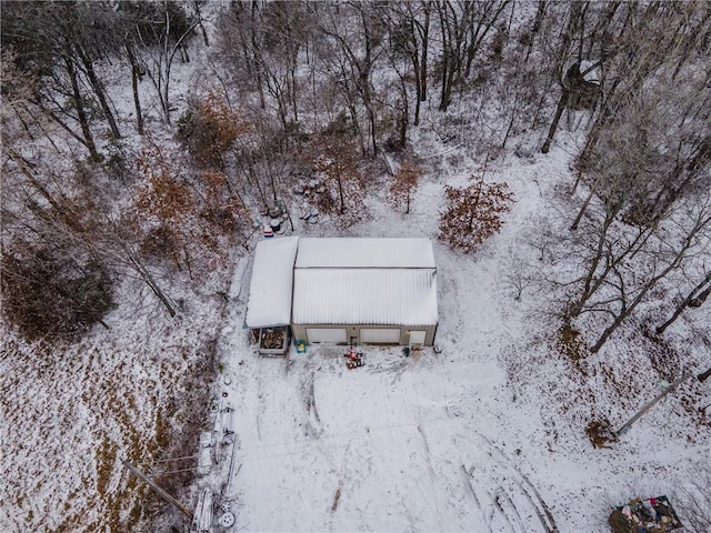 view of snowy aerial view