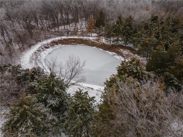 view of snowy aerial view