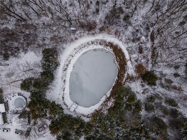 view of snowy aerial view