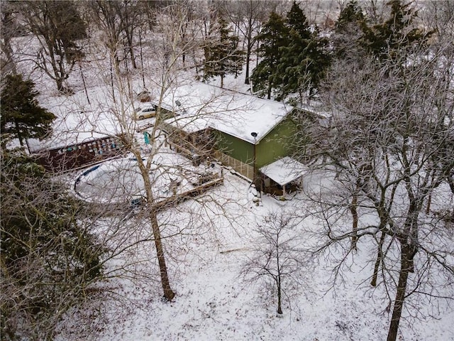 view of snowy aerial view