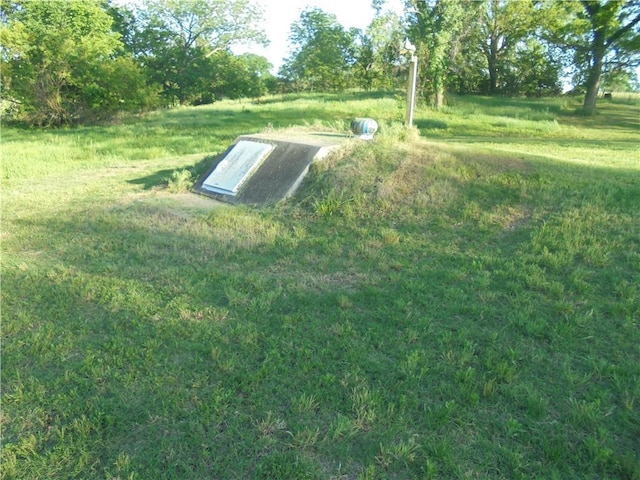 view of entry to storm shelter