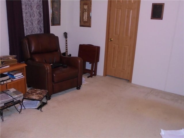 sitting room with light carpet