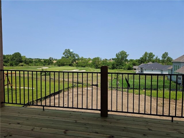 14608 Aspen Cir, Basehor, KS 66007 - wooden deck with a yard and view of golf course