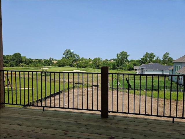 14608 Aspen Cir, Basehor, KS 66007 - wooden deck featuring a yard and view of golf course