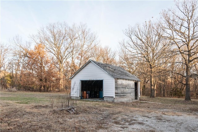 view of outdoor structure featuring a garage