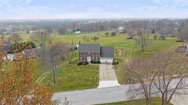 bird's eye view featuring a rural view