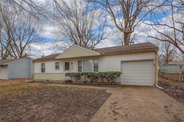 ranch-style house with a garage