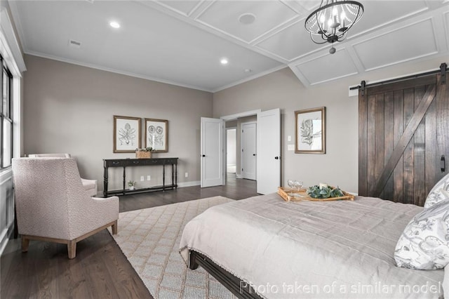 13450 W 179th Ter, Overland Park, KS 66013 - bedroom featuring ornamental molding, visible vents, recessed lighting, and wood finished floors