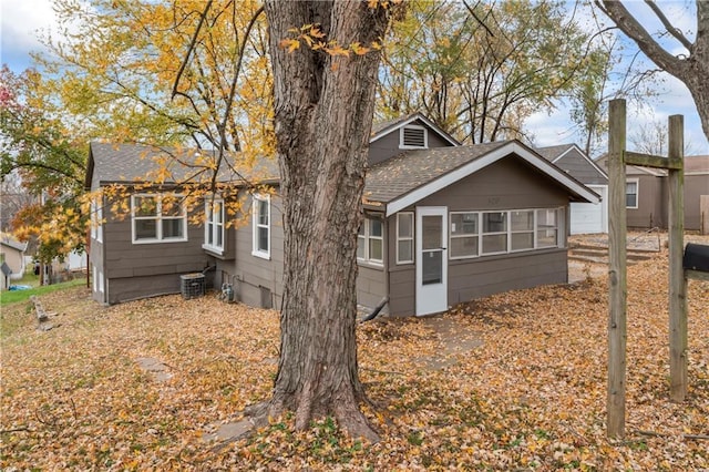 exterior space featuring central AC unit