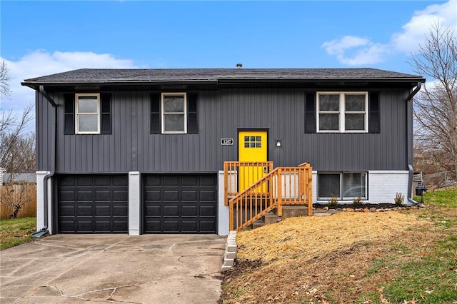 raised ranch with a garage