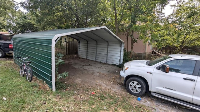 view of parking featuring a carport