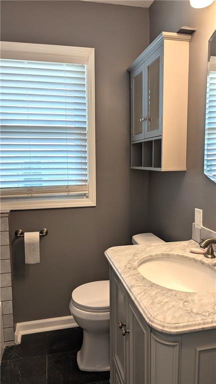 bathroom with vanity and toilet