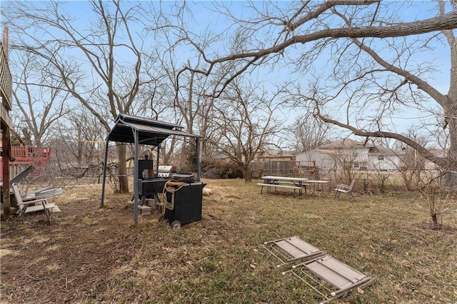 view of yard with fence