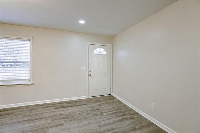 foyer featuring light wood-type flooring