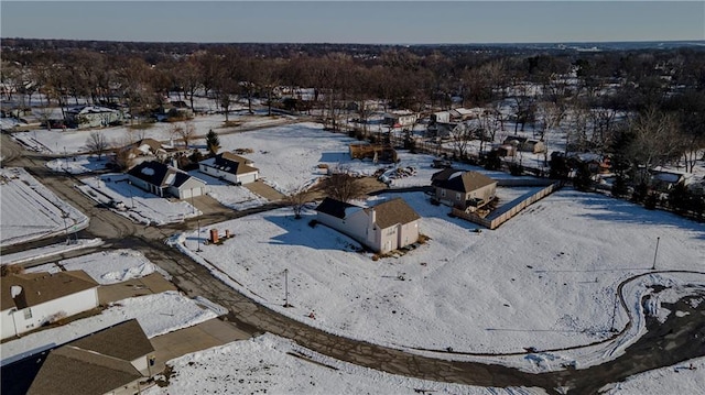 view of snowy aerial view