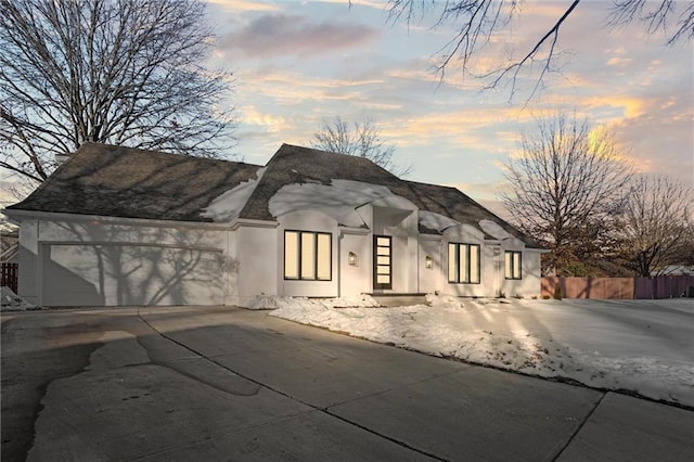 view of front of house with a garage