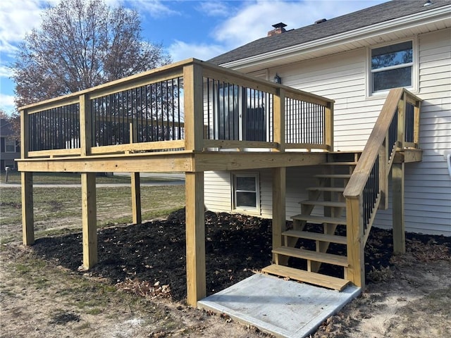 wooden deck with stairway