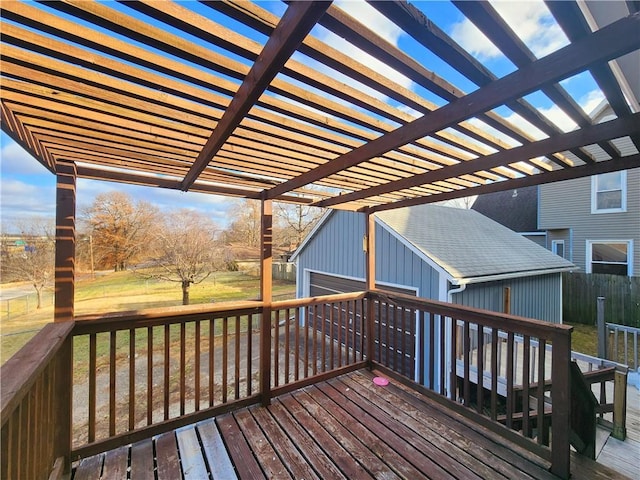 deck with a pergola