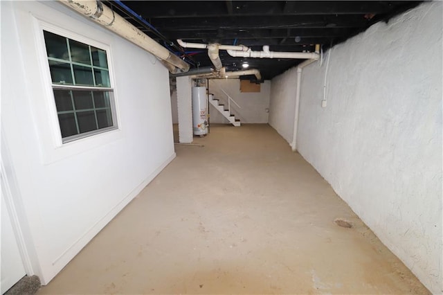 basement with gas water heater