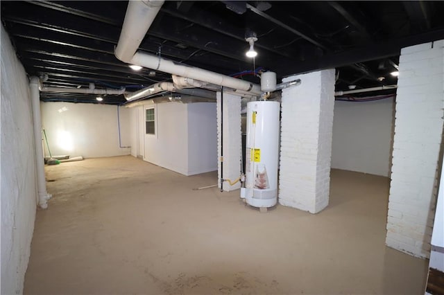 basement with gas water heater