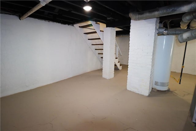 basement with gas water heater