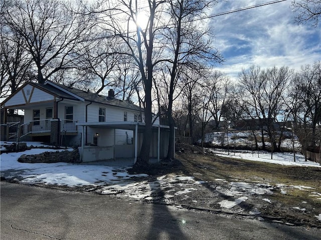 exterior space featuring covered porch