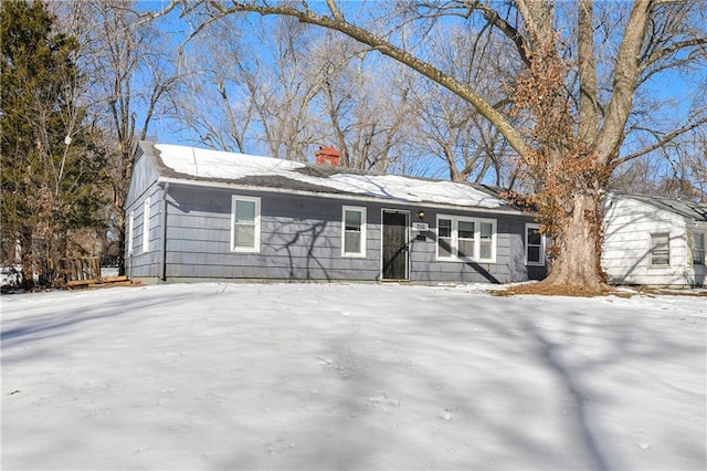 view of single story home