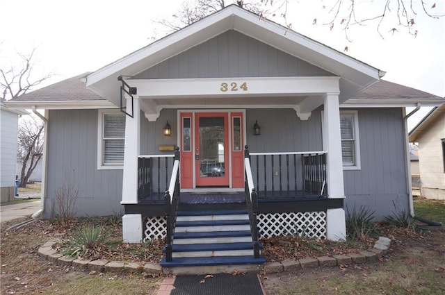 bungalow-style house featuring a porch