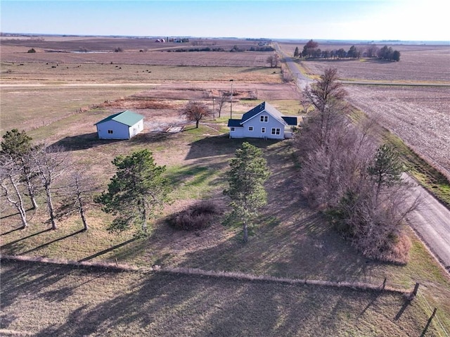 aerial view featuring a rural view