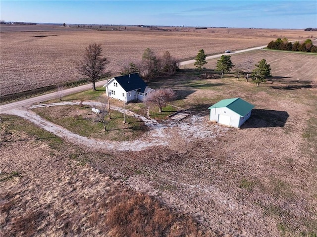 bird's eye view with a rural view