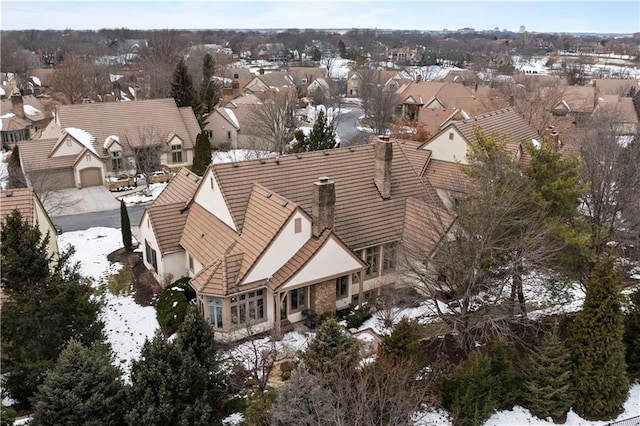 view of snowy aerial view