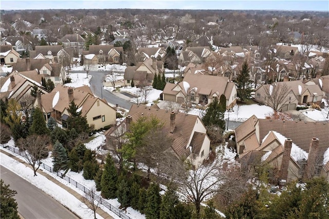 view of snowy aerial view