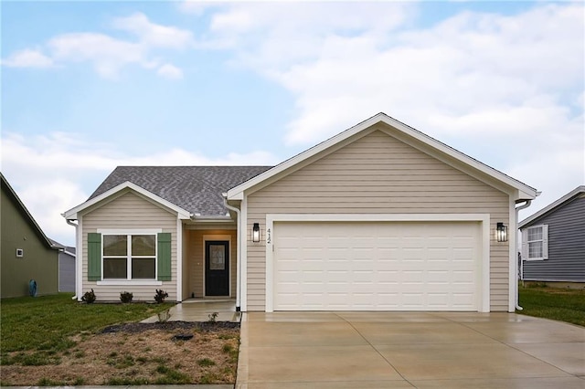 single story home featuring a garage